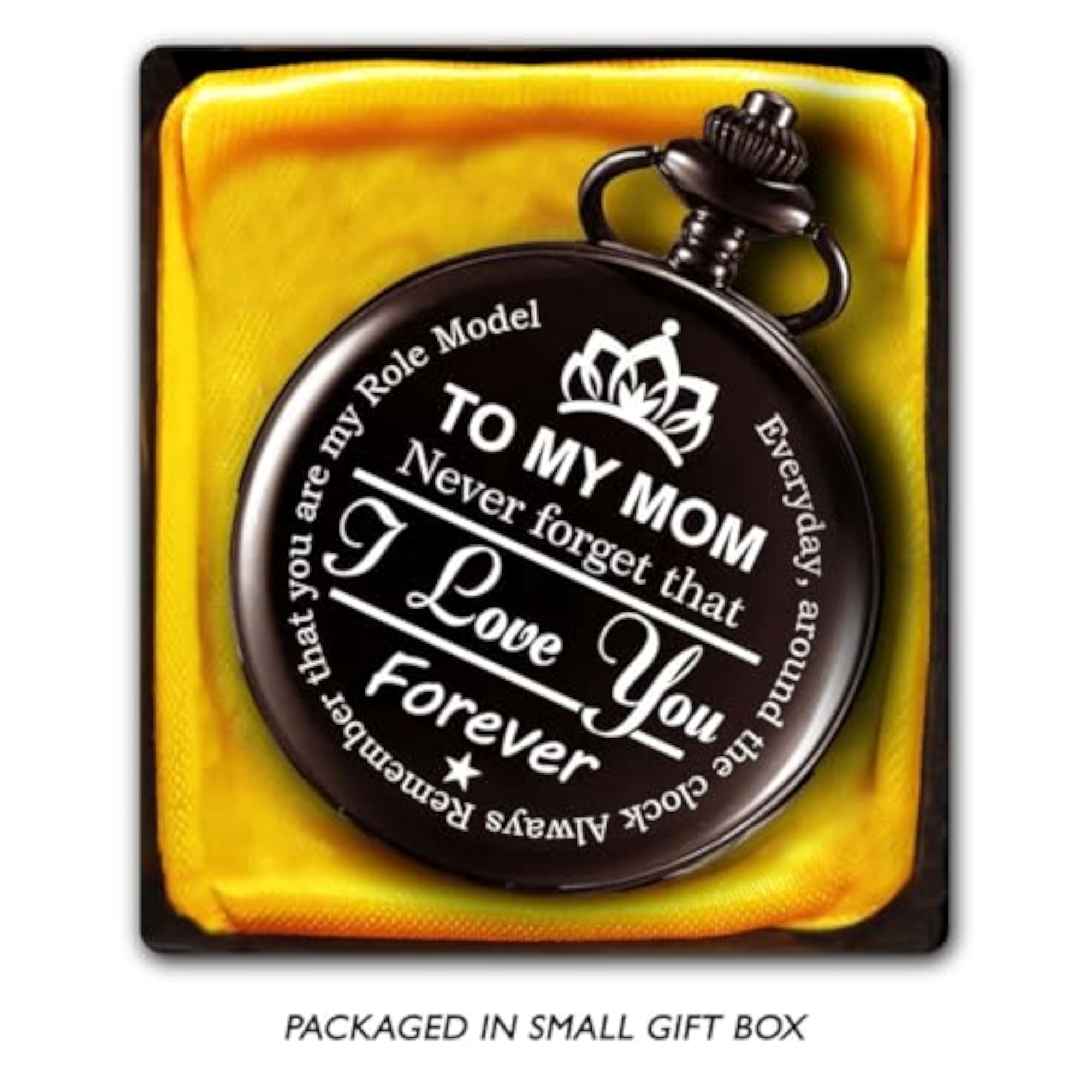 Pocket Watch for Mom with Printed Love Message