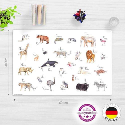 Children's Desk Pad - "Animal ABC" - Made of Premium Vinyl (Plastic - BPA Free) - 60 x 40 cm - Made in Germany - Image 2