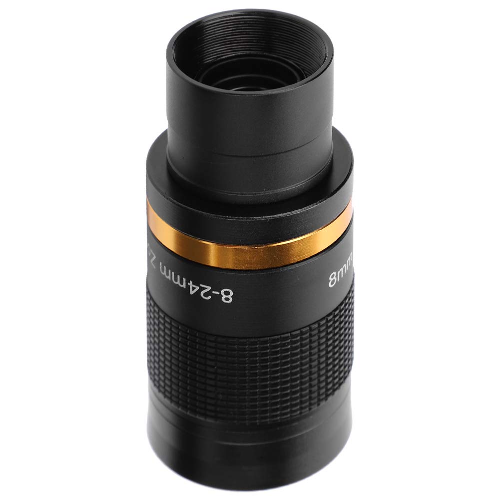 Ocular de Zoom Continuo de 8 a 24 mm, Ocular de telescopio astronómico, Lente de Zoom de Gran Aumento con película Verde de Banda Ancha, Ocular de 1,25 pulgadas/31,7 mm para