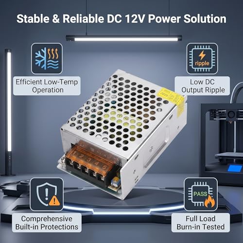 Image of DC12V Aluminum Alloy Switch Power Supply Driver Adapter LED Screen Light Bar Printer Low Voltage Equipment 220V / 110V to 12V (S-50-12(12V /4.2A /50W) AC100-240V)