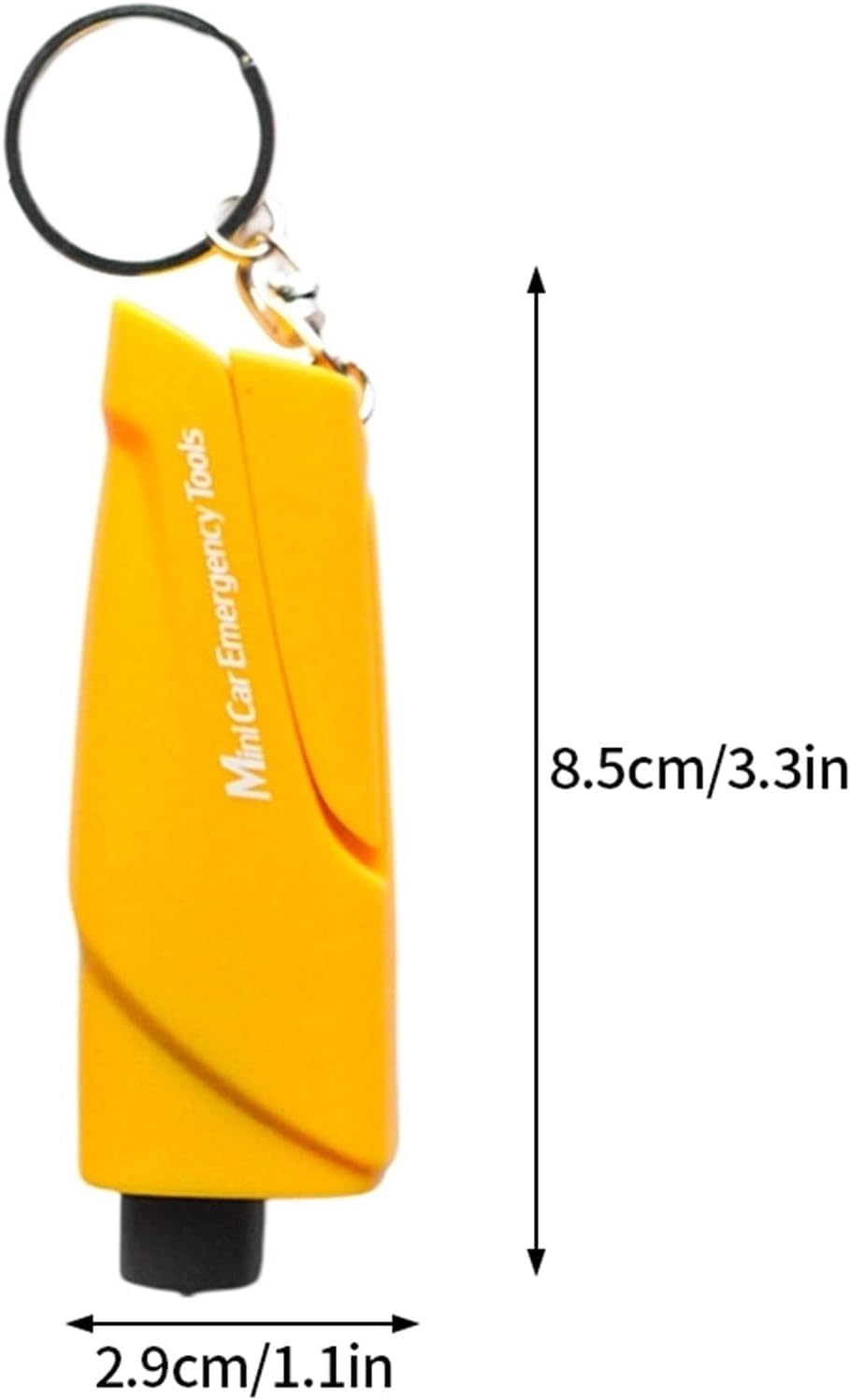 3 in 1 Car Hammer Keychain Emergency Glass Breaking Hammer Tool 1pcs(Yellow)