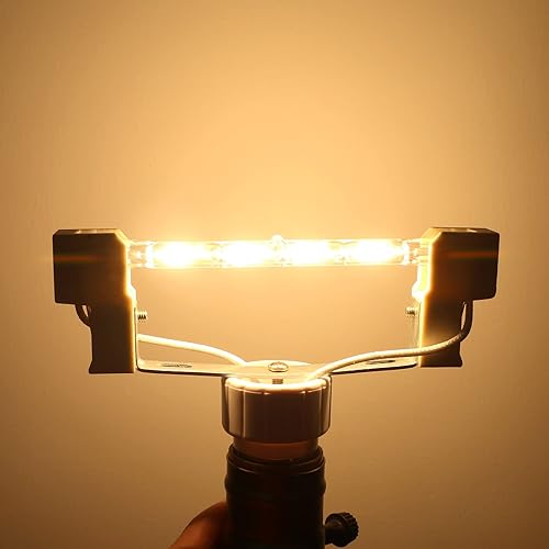 Miniatura 6 de Paquete de 4 Bombillas R7S 118mm T3 300W Halógenas Regulables 4500lm Tipo J 120V Base R7S Luz Blanca Cálida 2700K Bombillas Halógenas de Doble