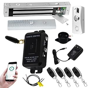 Premium Smart APP Unlocking Access Control System Kit, Simplified Wiring Door Lock Set, with Remote Controllers / 617lbs Magnetic Lock/DC 12V Power Adapter, Lock Delay Time Adjustable