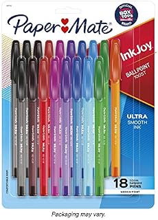 Paper Mate InkJoy 100ST Ballpoint Pens, Medium Point, 1.0mm, Assorted Colors, 18 Count