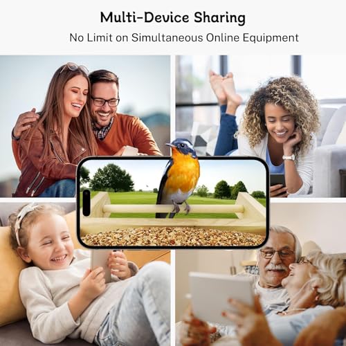 TT Nature Bird Feeder with Camera, Upgraded 1.5L Smart Bird Feeder with AI Identify for 10000+, Auto Capture & Real-time Notifications, Ideal Gift for Christmas (Wooden Roof) — view 4