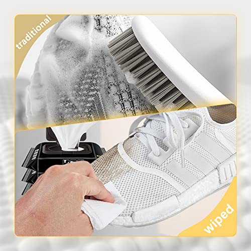 Pousbo White Shoe Quick Wipes, 2023 New Disposable Shoe Sneaker Cleaner Wipes, Portable Instant Sole And Sneaker Cleaner For Cleaning & Whitening Shoe Soles (2 Pack(160Pcs)) #TOP3