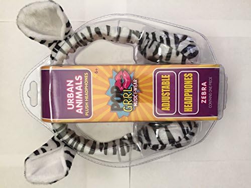 Urban Animals Zebra Plush Headphones