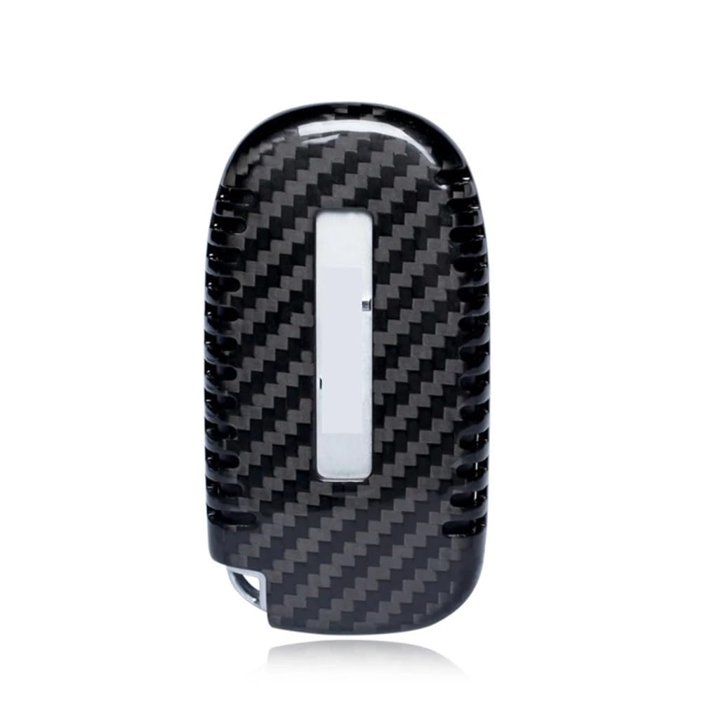 para Llave de Coche Funda Protectora para Llave Coche con Mando a Distancia para Dodge para Cherokee para Renegade. Fabricada en Fibra Carbono, Color Incluye Llavero.(Black)