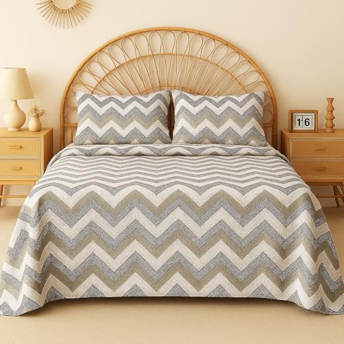 Image of VAS COLLECTIONS Cloud Cotton Double Bedsheet 180 TC | Soft & Breathable Cotton Bedding Set with 2 Pillow Covers | Elegant Floral Printed Bed Sheet for Bedroom & Home | 90x90 Inches (Grey Shade)