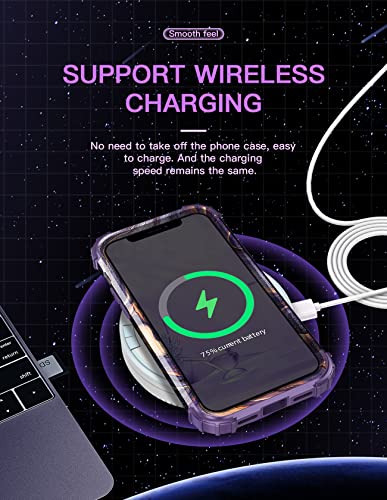 Lontect For Iphone 12 Case/Iphone 12 Pro Case Marble Shockproof Heavy Duty Rugged Durable Protective Cover Girls Women Case For Apple Iphone 12/12 Pro, Dark Purple #TOP3