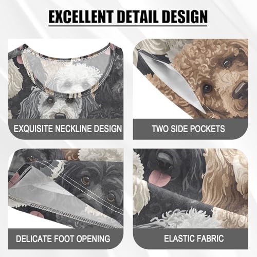 ALAZA Puppy Dog Dachshund Pajamas Set Short Sleeve Cotton Sleepwear Summer Pjs 2 Piece 5-14Y4