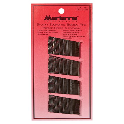 Marianna Supreme Bobby Pins - 60 per card, Brown