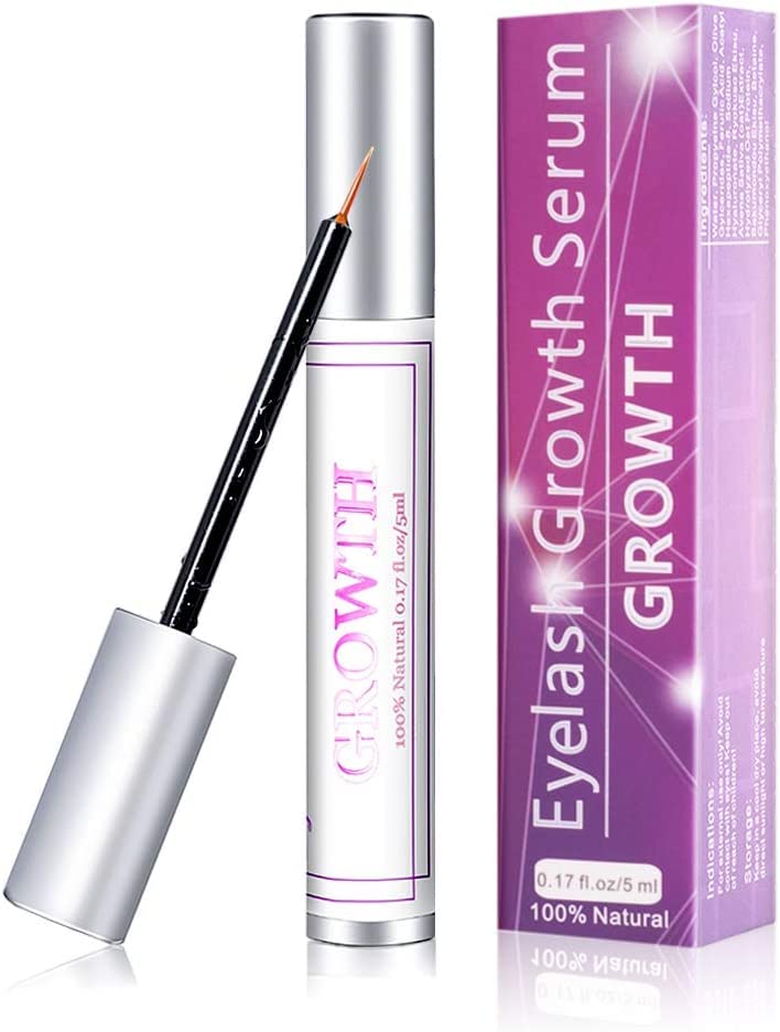 Wimpernwachstumsserum, PAPOIYA Augenbrauenverstärker und Wimpernserum für längeres, dickeres, volleres, stärkeres Wachstum (5ML)