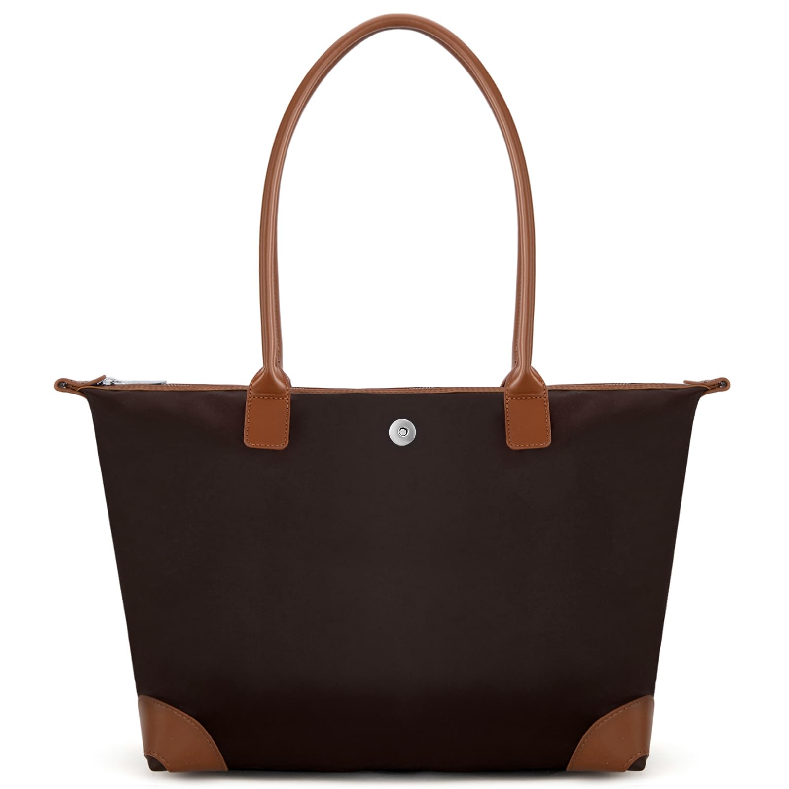 Milan Chiva Nylon Tote Bag for Women Large Shoulder Bag with Zipper Lightweight Foldable Work Tote