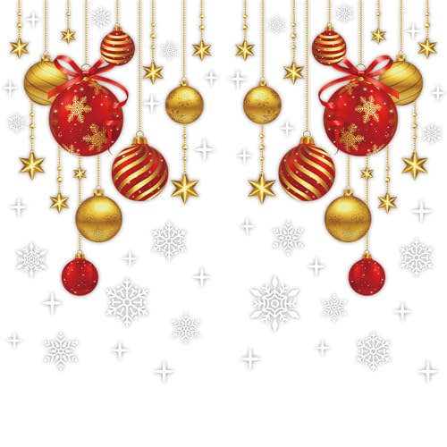 Ovanda Fensterbilder Weihnachten, XXL Weihnachten Fensteraufkleber,...