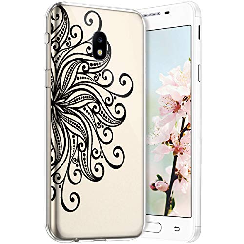 Robinsoni Case Compatible with Samsung Galaxy J330 Transparent Crystal Case Soft Silicone TPU Case Glossy Gel Rubber Cover Clarity Ultra Thin Cover Buhhda Flower Cover for Galaxy J330