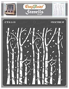Tree Stencils for Craft and Art - Autumn Trees - Size: 6X6 Inches - Tree Stencils for Wall Painting - Reusable Stencils for Craft and Art - Art Design Stencil