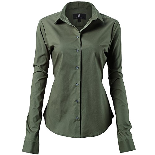 Camicia Basic da Donna in Cotone Manica Lunga