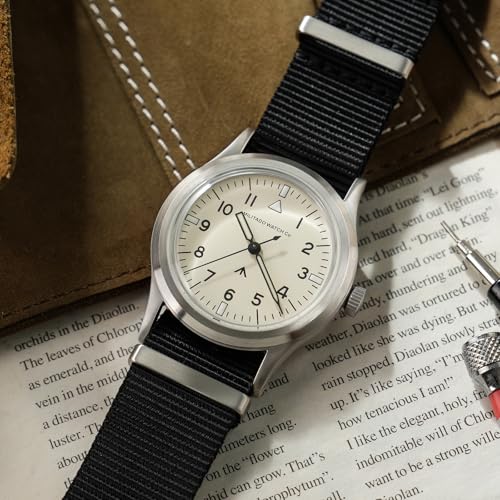 Image of TACTICAL FROG Militado 36mm Field Watch VH31 Japan Movt with Sweep Seconds Military Style Men's Watch with Nylon Strap, 100M Waterproof - ML13 /ML14 Series