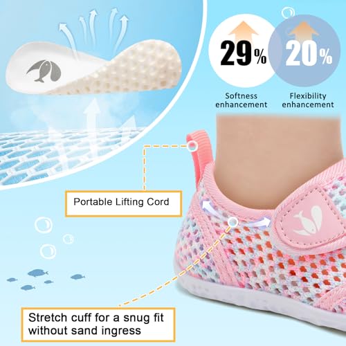 Image of FEETCITY Toddler Water Shoes Boys Girls Swim Shoes Quick Dry Kids Aqua Socks Barefoot for Beach Swimming Pool