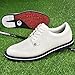 Hiuzylqx Men's Golf Shoes Spikeless Lightweight Fashion Golfers Training Sneakers,White,8