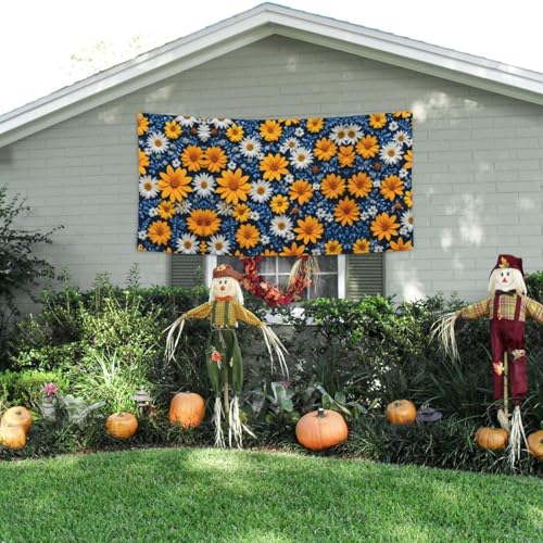 MINDBBDFJ Geometric Floral Pattern Print Banners And Signs For Outdoor/Indoor,Personalized Banner Customizable Parties Halloween Banner (180x90cm)3