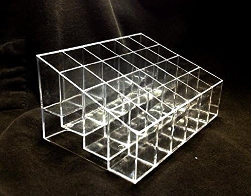 Miniatura 3 de Soporte de lápiz labial maquillaje acrílico transparente arylic cosmético almacenamiento exhibición 24 celosías organizador