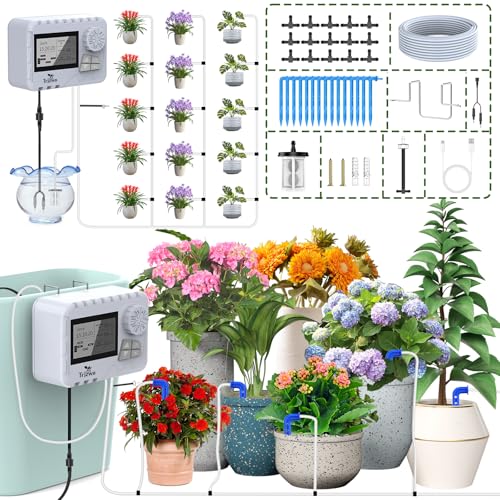 Automatic-Watering-System-TRJZWA-Newest-Indoor-Plant-Watering-System-Kit-DIY-Plant-Watering-Device-with-Customize-Schedule-Water-Timer-USB-Power-for-Vacation-Plant-Watering-System-for-BalconyIndoor