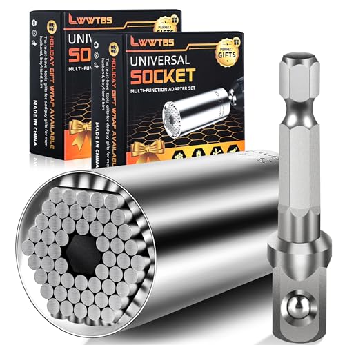 Image of Stocking Stuffers for Men Gifts for Men Super Universal Socket Tools(2) | Grip Socket Set With Power Drill Adapter (7-9MM) Cool Stuff Gadgets Gifts for Father Husband Mens Gifts Christmas