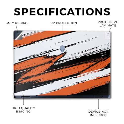 Image of Laptop Skin Compatible with Alienware M16 R2 (2024) - Grunge Orange - Premium 3M Vinyl Protective Wrap Decal Cover - Easy to Apply | Crafted in The USA by MightySkins