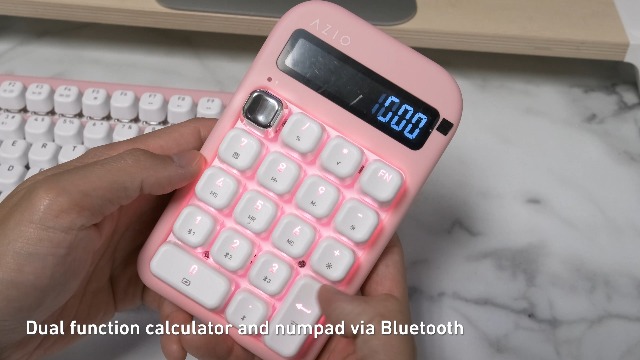Amazon.com: AZIO IZO 無線機械計算器和數字鍵盤(粉紅色/銀色) - 藍牙
