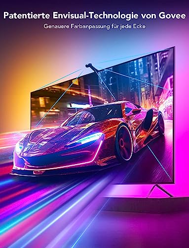 Govee Envisual TV Hintergrundbeleuchtung T2 mit Dual-Kamera für 55-65 Zoll Fernseher und PC, RGBIC WiFi TV LED Hintergrundbeleuchtung kompatibel mit Alexa und Google Assistant für Deko