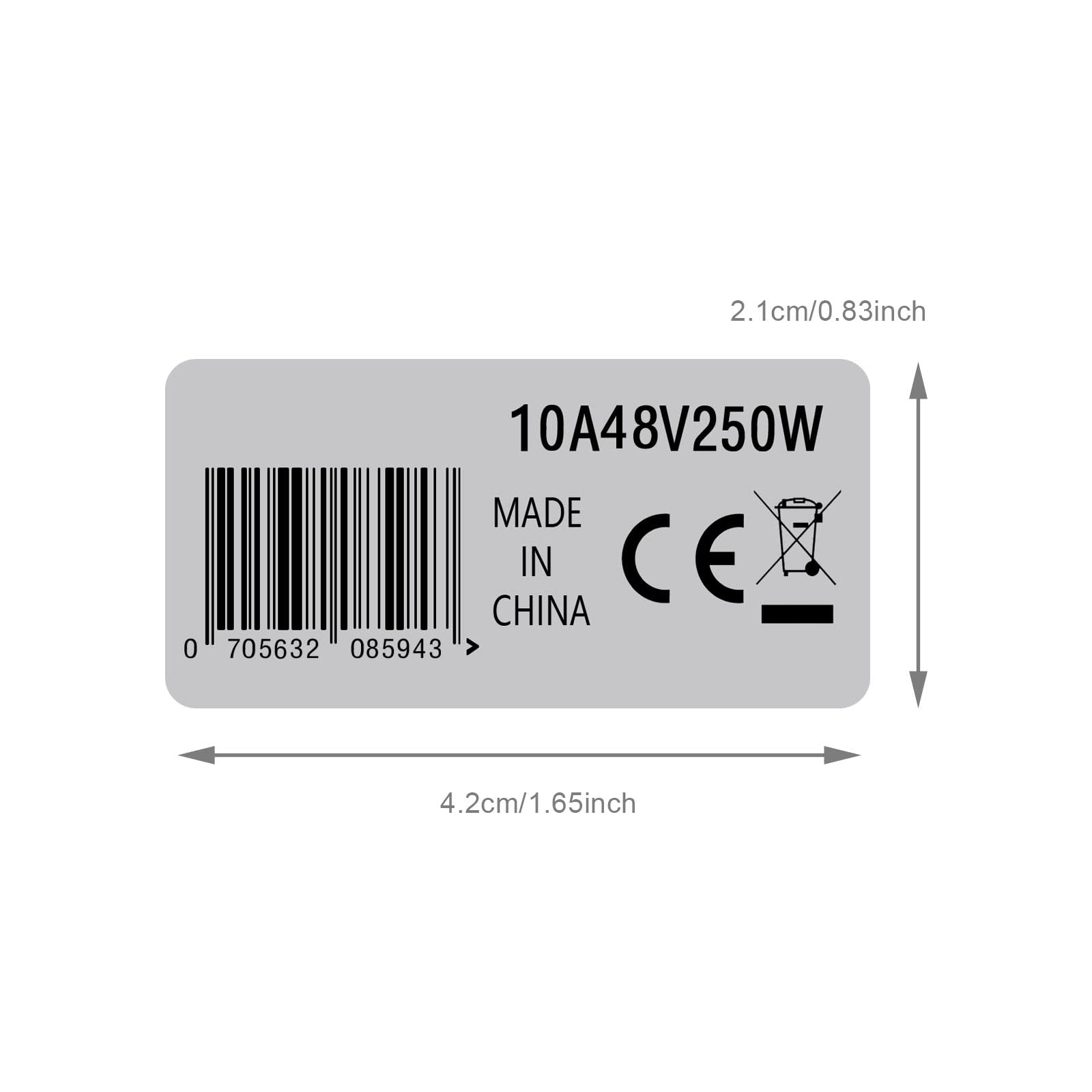 OTOTEC Naklejka na silnik z napędem środkowym, 10 A, 48 V, 250 W, srebrna, winylowa, wodoodporna, kryształowa, nowoczesna, okrągła, na zewnątrz, kompatybilna z Bafang, naklejka na silnik roweru