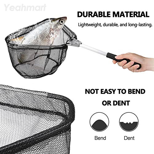 Yeahmart Red de Pesca con Mango Telescópico de Aluminio, Malla de Nylon Plegable para Agua Dulce y Salada, Equipo de Pesca Portátil para Niños, Hombres y Mujeres, Extensible de 21 a 75 Pulgadas miniatura 4