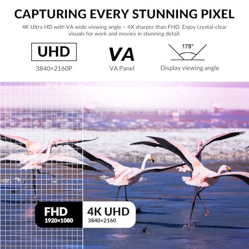 Image of ZZA 32 Inch 4K UHD Curved Monitor (3840x2160), VA,60Hz Refresh Rate, 100% sRGB, Adaptive Sync, 178 Viewing Angle, HDMI /DisplayPort, VESA 100x100mm Mount Compatible, Tilt Adjustable - Black