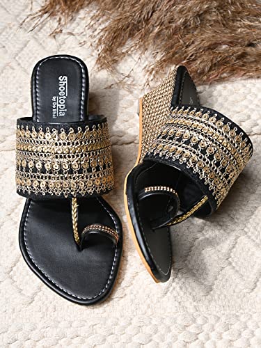 Image of Shoetopia Women's Wedge Heel Kolhapuris