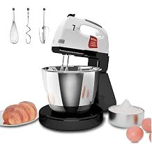 Stand Mixers, 7 Speeds With 3QT Stainless Steel Bowl, Stand and Hand Mixer with Dough Hook, Whisk, Mixing Beater for Baking, Cake, Cookie, Kneading Stainless