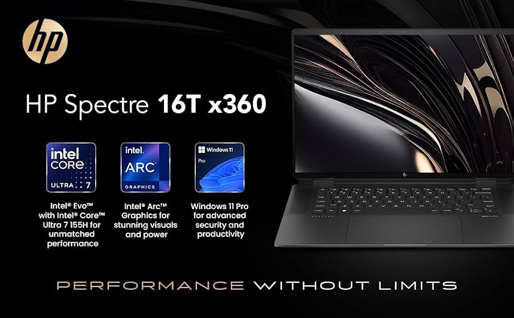 HP Spectre 16T x360 i7-1260P 12th Gen, 32 GB RAM, 1TB NVMe SSD