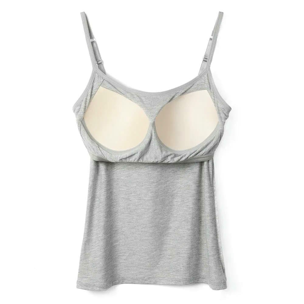 JCVBN - Canottiera da donna in cotone con reggiseno a mensola, spalline regolabili, confezione da 2/3 canottiere