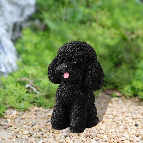Chiot sculpture de table noire pour un bureau minimaliste - 7