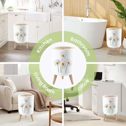 Caneca de basura redonda con tapa y patas 7L miniatura 6