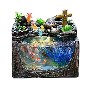 ZHANGJINYISHOP2016 Vis Tank Rockery En Water Creatieve Kleine Tank Woonkamer Familie Aquarium Vis Tank Kantoor Desktop…