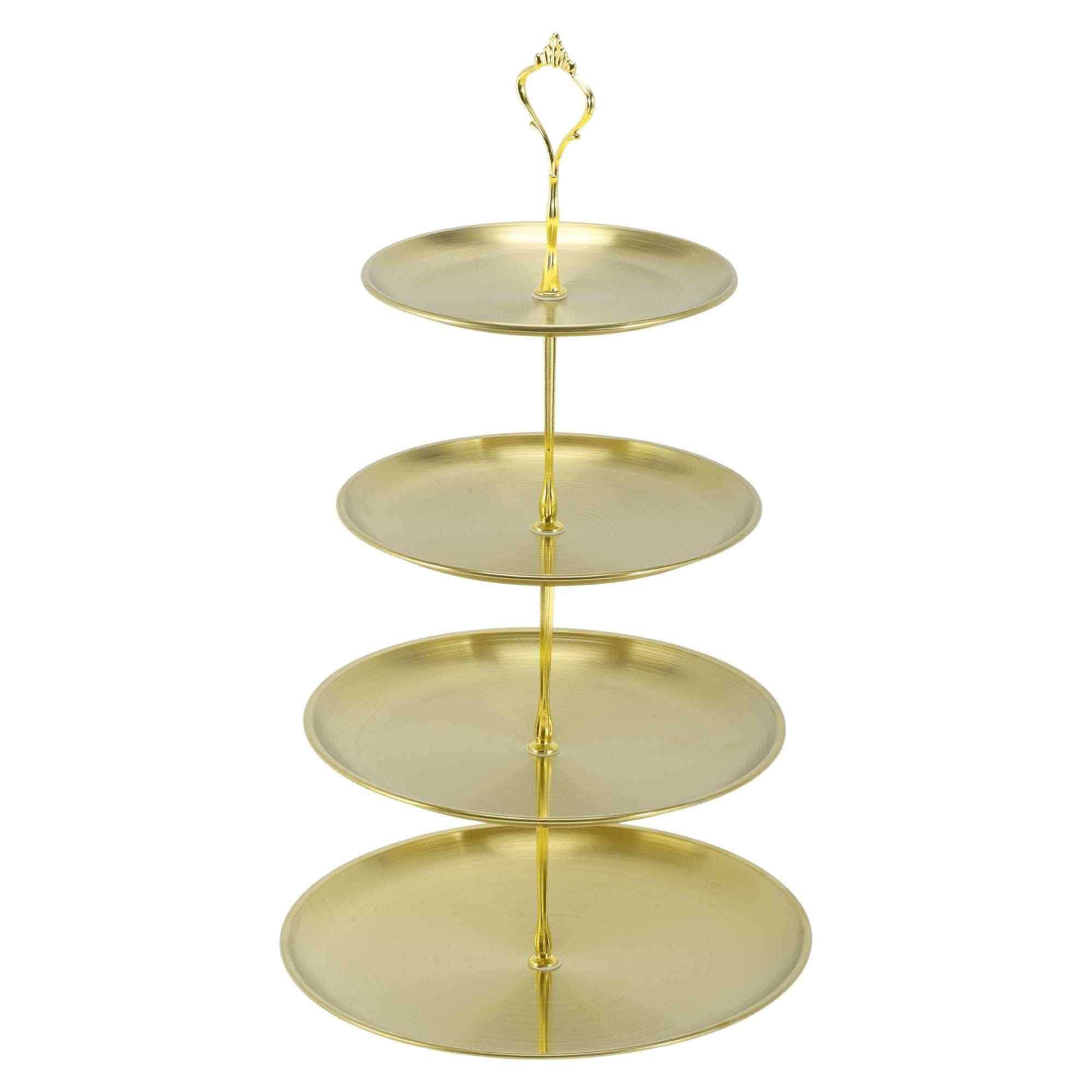 Soporte Para Cupcakes De 4 Niveles, Soporte Para Pastelitos, Torre Redonda Para Pastelitos Con Bandejas Para Servir En Capas Para Donas Frutas, Color Dorado