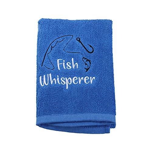 PXTIDY Fish Whisperer Funny Fishing Towel - Fisherman Gift with Embroidered Lure Hook Print and Clip for Men Dad, Husband - Image 3