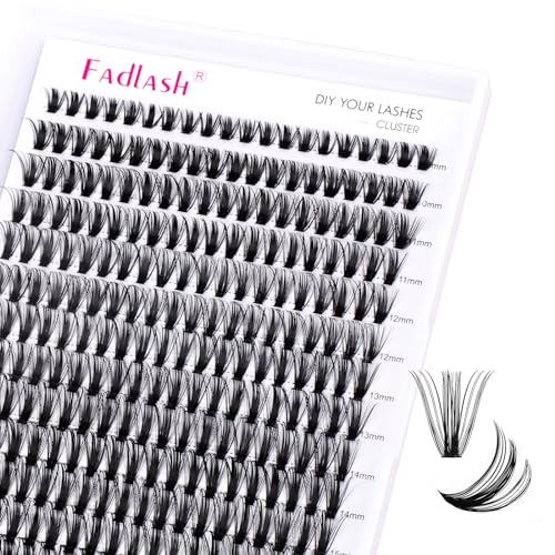 FADLASH 50pcs 0.07mm D Curl 8-16mm 50D Wispy Reusable Soft Fluffy Cluster Lashes DIY Eyelash Extensions, 50P816-07D