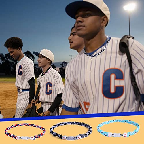 4 pieces baseball necklaces for boysthree braided rope tornado sports titanium necklacesbaseball accessories drip