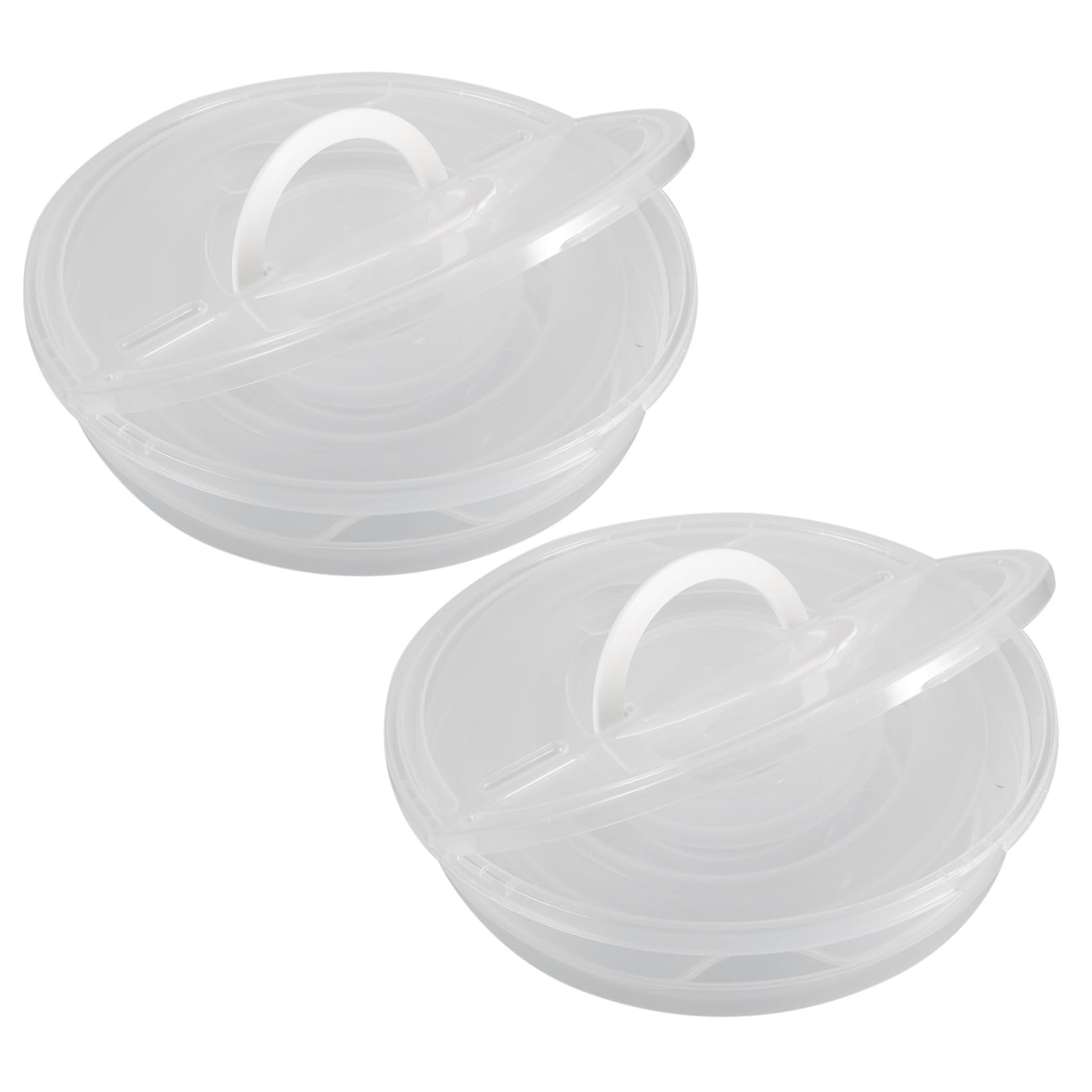 SOLUSTRE 2piezas Cajas De Almacenamiento De Alimentos Para Frigorífico Con Tapa y Asas Contenedores Transparentes Herméticos Para Pasteles y Tartas Portátiles y Fáciles De Transportar