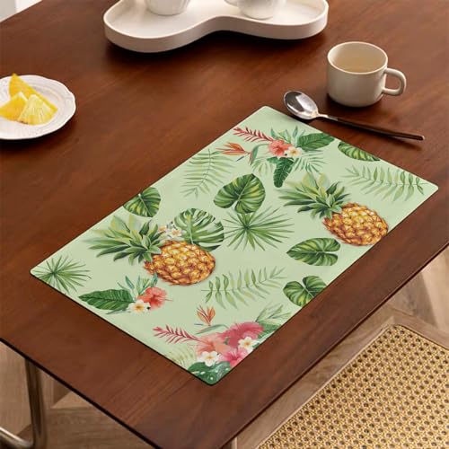 Charoup DISPOSABLE PAPER PLACEMATS 50 Pcs Paper Disposable Placemats Fruit Patterned Placemats Disposable Pineapple Colorful Table Mats 16X11 Inch thumb #2