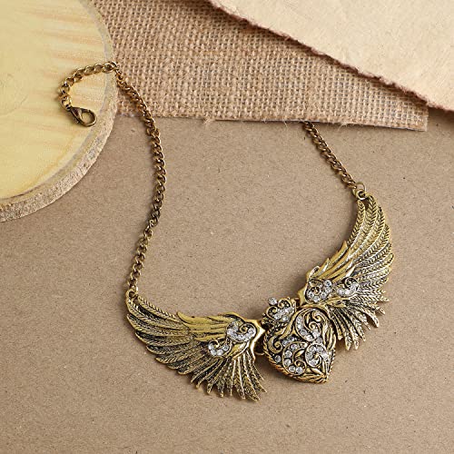 Image of SOHI Contemporary Necklace for Women and Girls, Necklace with Chain detailing for women, Statement jewellery, Fashion Jewellery for women, Imitation, ladies