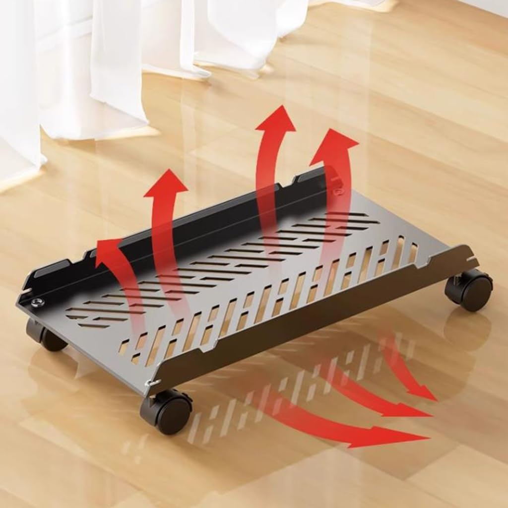 Carrello Porta CPU Con 4 Ruote Girevoli - Base In Acciaio Per Torre PC, Ufficio O Gaming - Foto 13